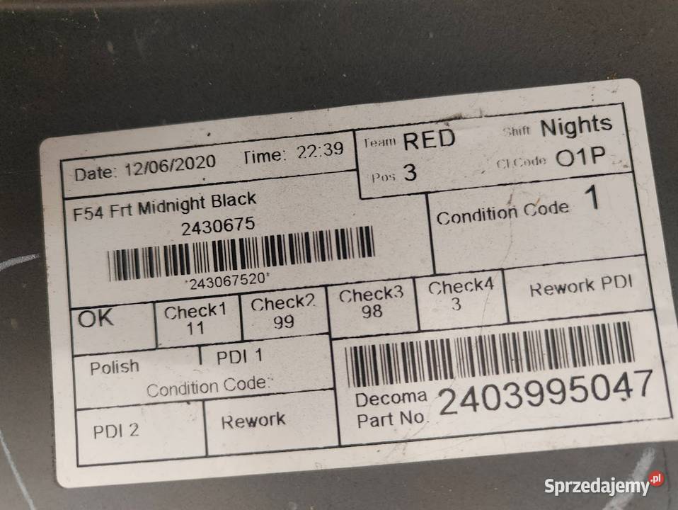 Zderzak Przód Mini F54 Mini Clubman 20192024 wielkopolskie Pleszew sprzedam