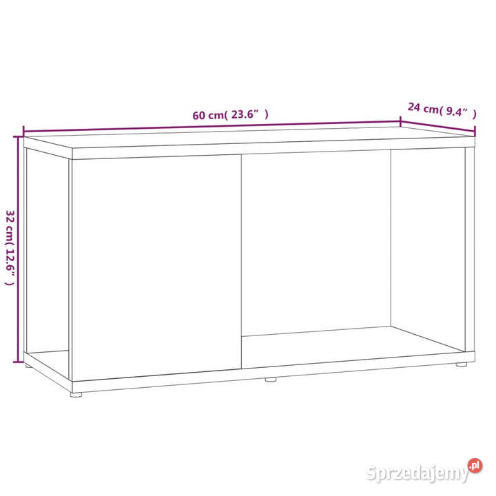 Szafka pod telewizor brązowy dąb 60x24x32 RTV Warszawa