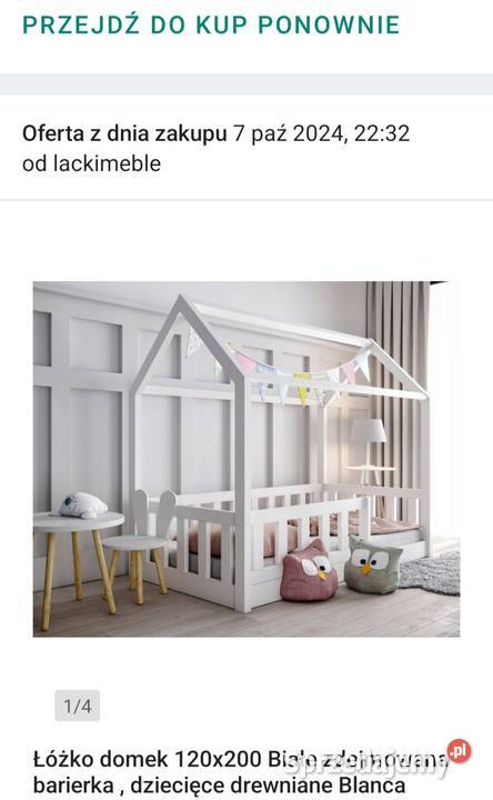 Łóżko domek 120x200 Białe Częstochowa