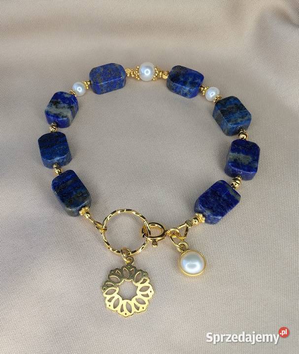 Bransoletka kamienie perły naturalne srebro Poznań