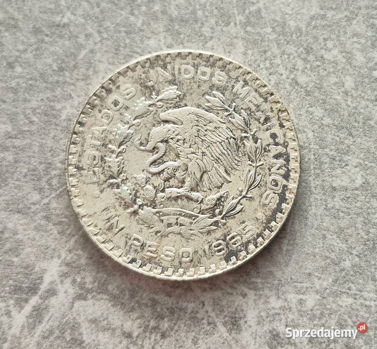 450 MEKSYK srebro 1 Peso 1965 r