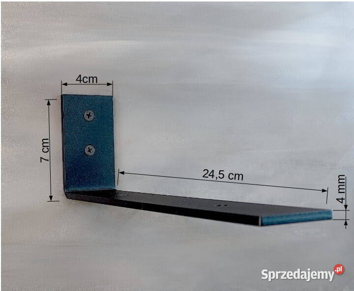 metalowy wspornik czarny pod półki