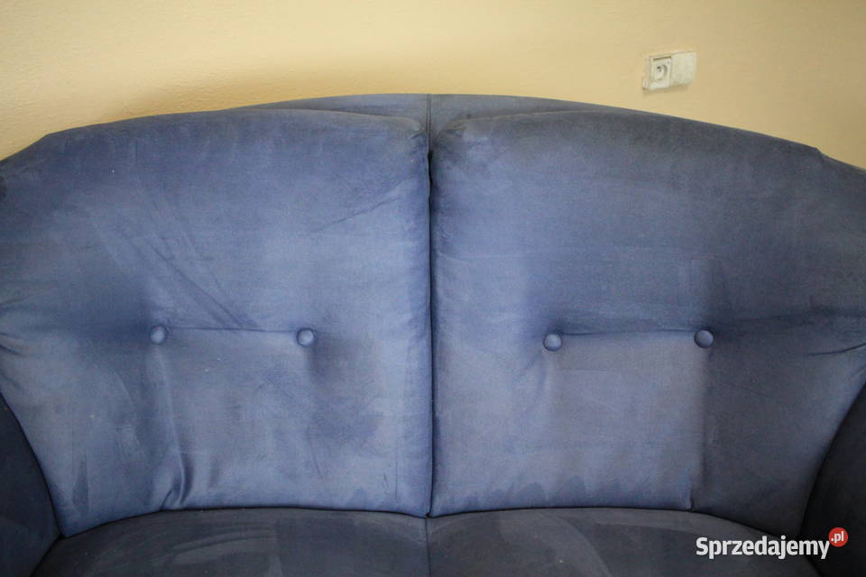 Piękny komplet materiał niebieski welur 165cm Pszczyna