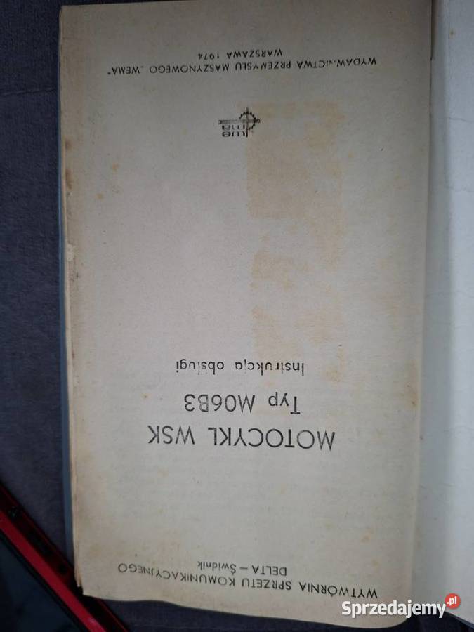 Instrukcja obsługi WSK M06 B3 1974 wydania Koszalin