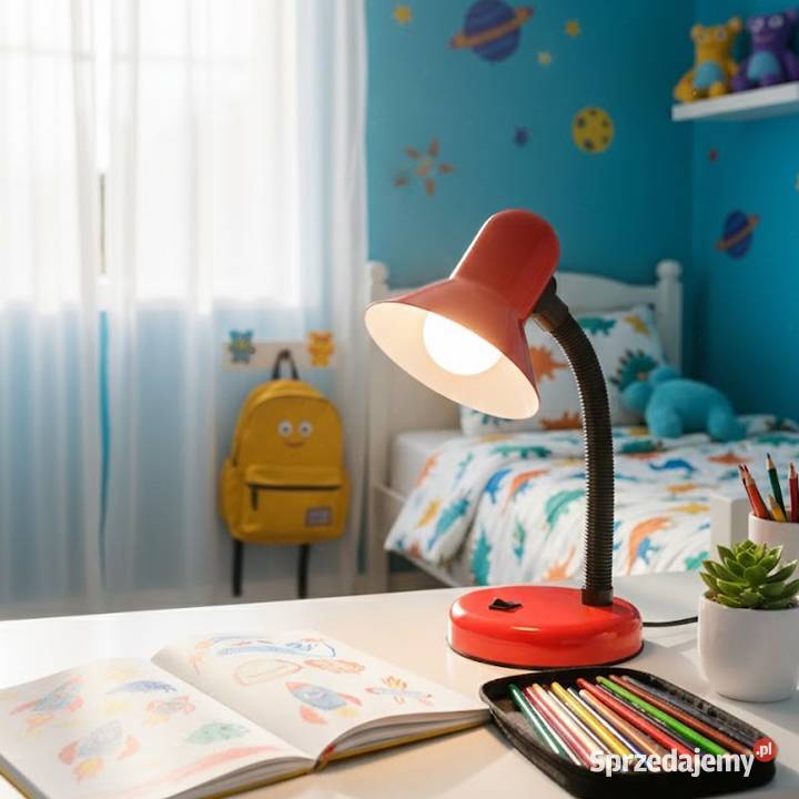 Lampka biurkowa Mentor Czerwony 1xE27 śląskie Starokrzepice sprzedam