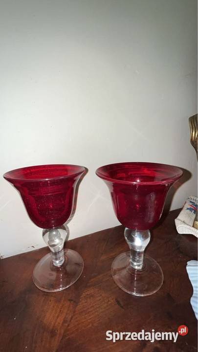 Kielich Ze szkła czerwonego Na nóżce z pomorskie Gdańsk