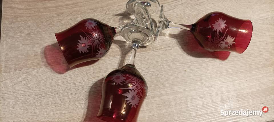 Bohemia Czeska kieliszki czerwony Piekoszów sprzedam