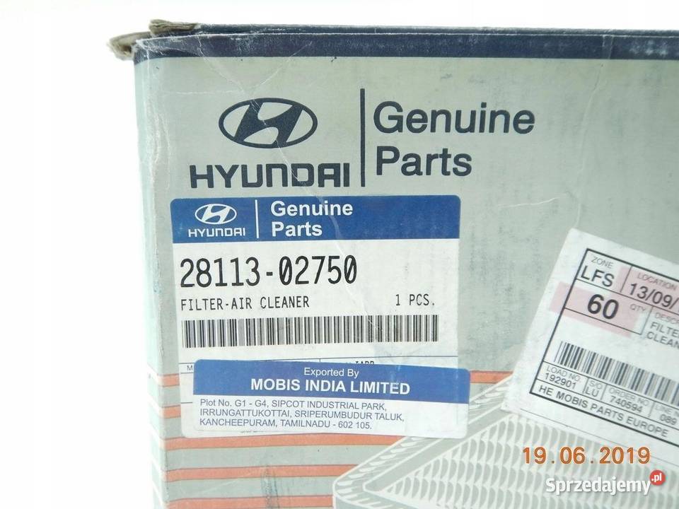 FILTR POWIETRZA HYUNDAI ATOS 0308 11 ORYGINAŁ sprzedam