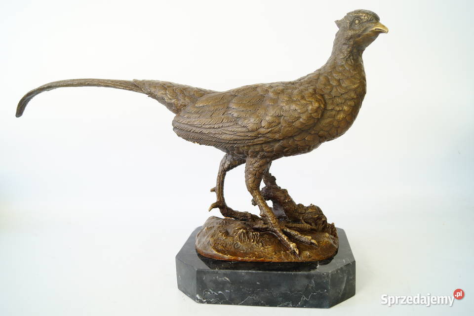 DUŻY BAŻANT figura z brązu rzeźba myślistwo Gizałki
