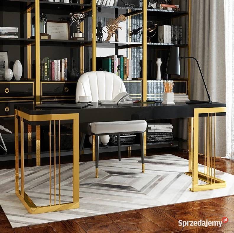Czarne złote biurko ze stali nierdzewnej Luxury małopolskie Golkowice