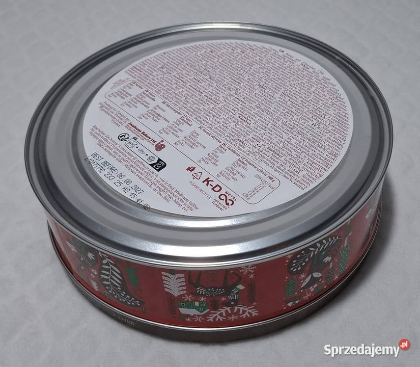 Pojemnik metalowy z pokrywką okrągły renifer Czeladź