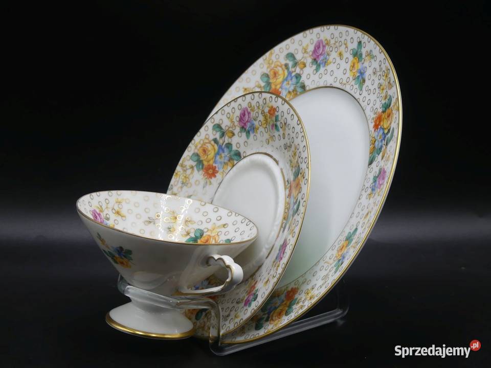 Komplet śniadaniowy Sorau Żary 1928 45 UNIKAT Porcelana i szkło wielkopolskie