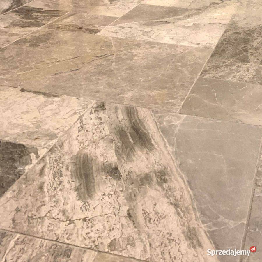 Płytki Marmurowe Atlantic Grey bębnowane komplet