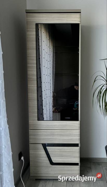 Witrynka z oświetleniem LED dąb sonoma łódzkie