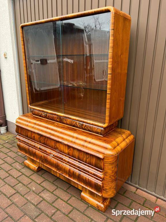 Witryna Serwantka Politura Orzech Stara Antyk Swarzędz