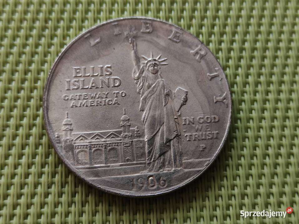 MonetaNumizmatKopia 1 DOLLAR 1906 USA ELLIS Pruszków