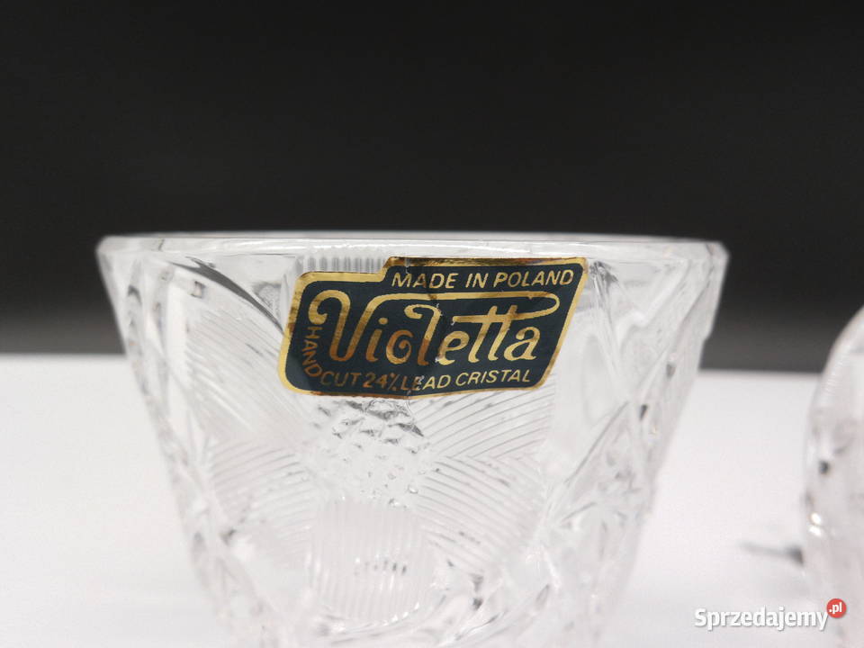 Kryształowa Cukiernica Bomboniera VIOLETTA PRL Porcelana i szkło Raszków sprzedam