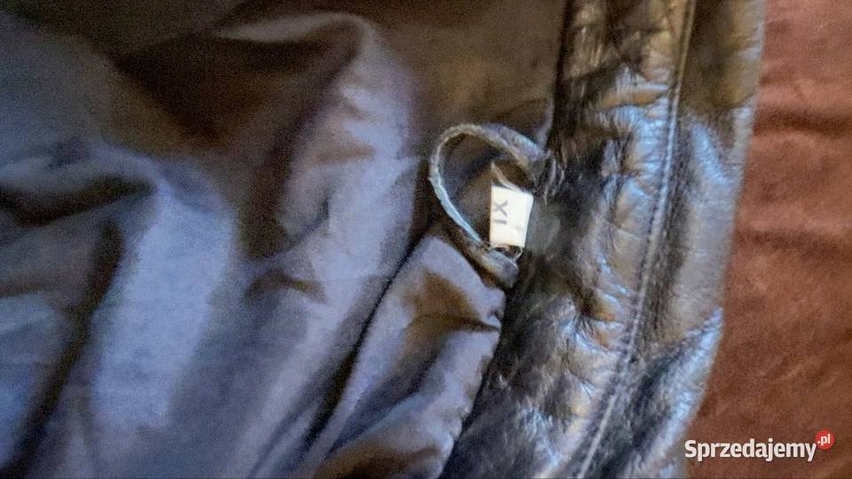 Damska Czarna Skórzana Ramoneska XL Prawdziwa