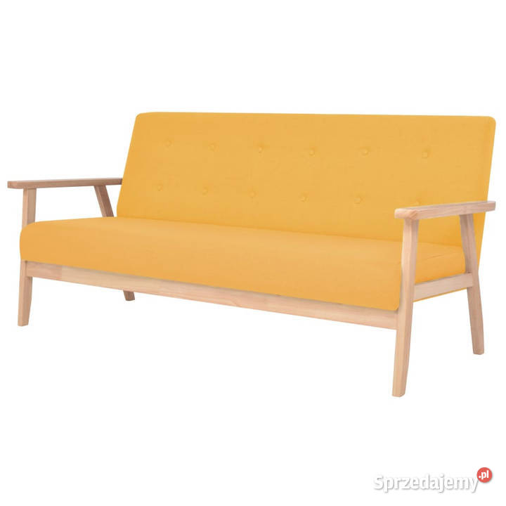 Zestaw wypoczynkowy 2 tkanina żółty WM274918 sprzedam