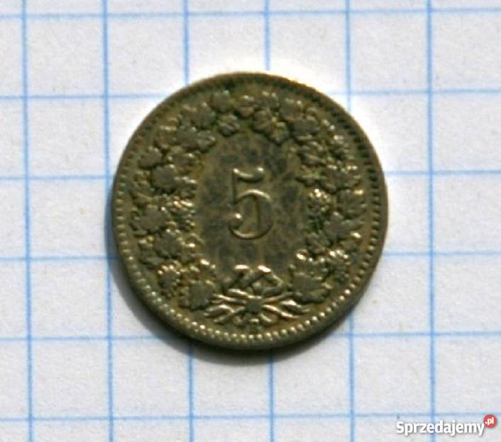 5 RAPPÓW 5 CENTYMÓW 1908 SZWAJCARIA Piszczac