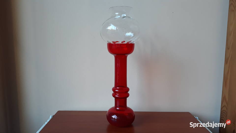 Lampa wodna świecznik Ząbkowice kolorowe szkło śląskie Dąbrowa Górnicza
