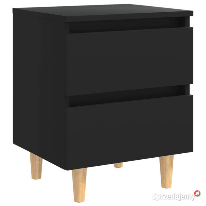 Szafka nocna z sosnowymi nóżkami czarna 40x35x50 Szafki sprzedam