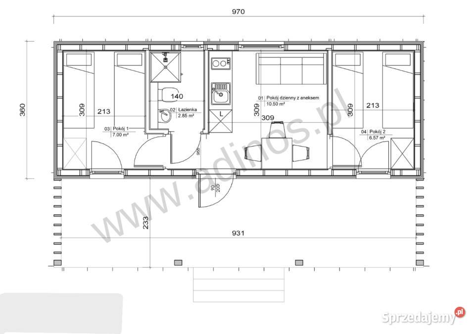 Domek letniskowy 35m2 Taras 23m2 Pergola Tarasem Olsztyn