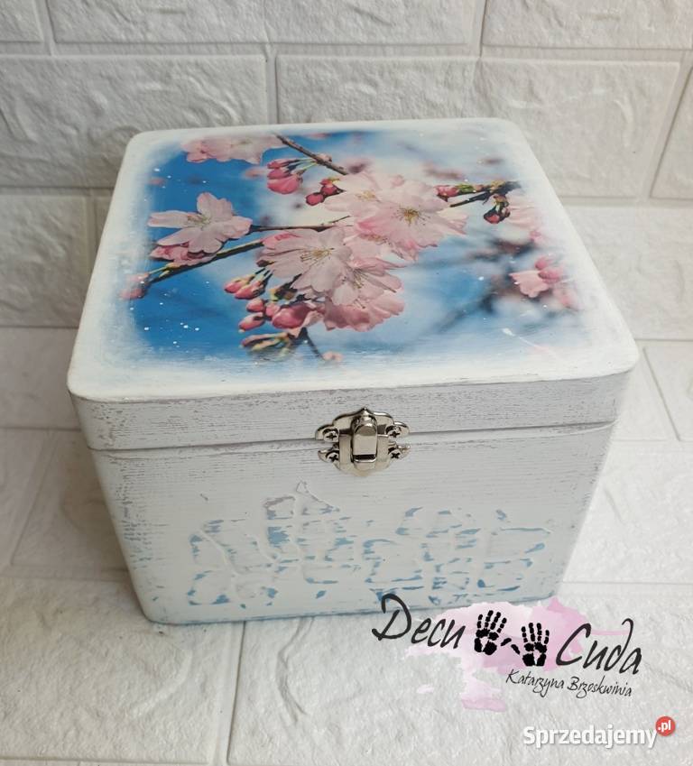 Szkatułka shabby chic kwiat jabłoni Kraków