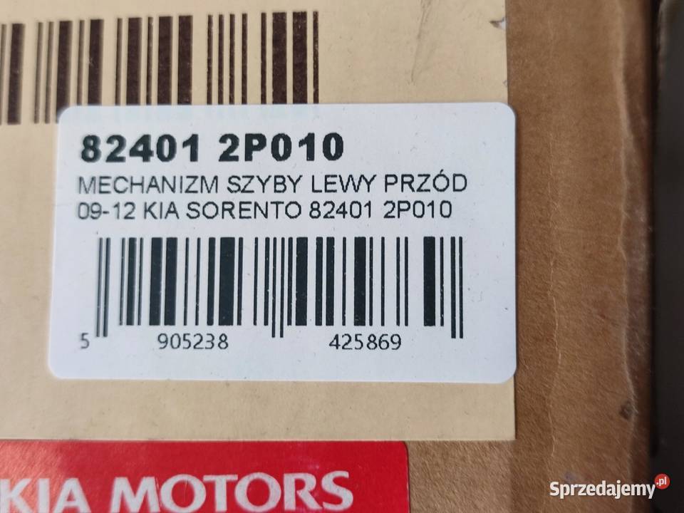 MECHANIZM SZYBY LEWY PRZÓD KIA SORENTO II XM osobowe Części samochodowe