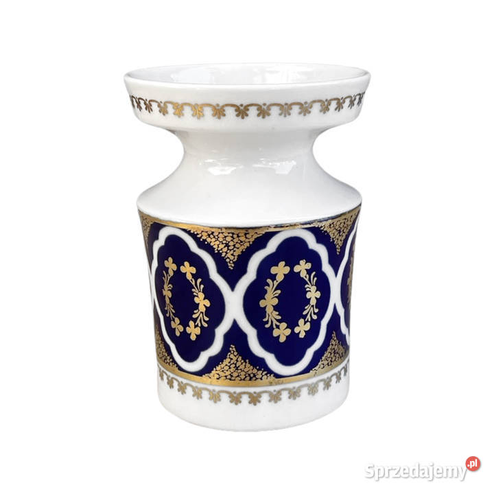 Porcelanowy wazon Unterweisbach kobaltowy Niemcy wielokolorowy Wazony Warszawa