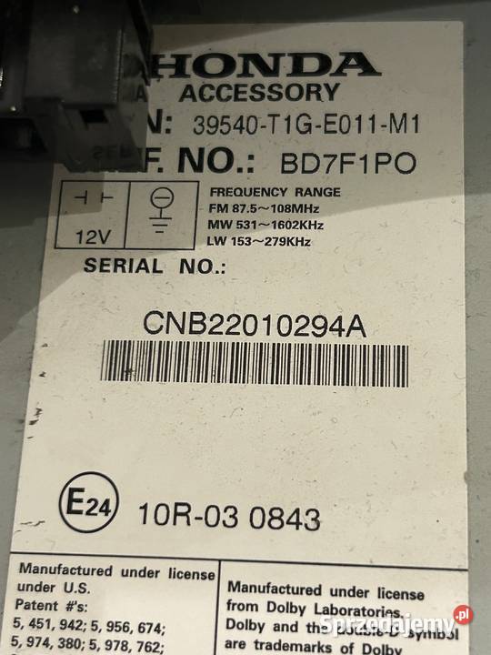 RADIO NAWIGACJA GPS HONDA CRV 4 IV 2012 2018 Białystok sprzedam