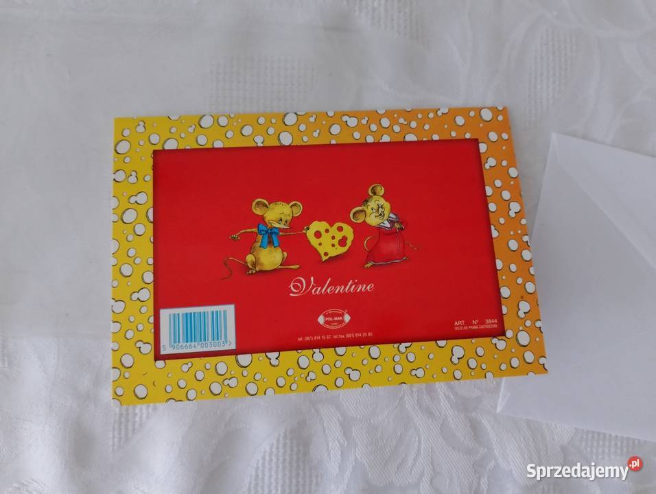 Kartka walentynkowa na WALENTYNKI składana z wielokolorowy Oborniki
