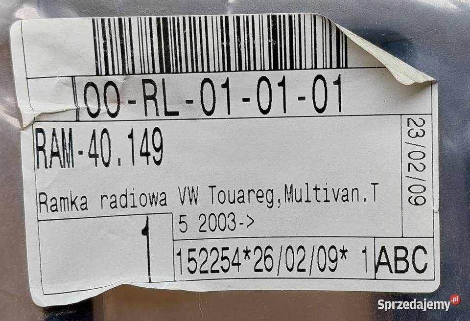 OBUDOWA RAMKA RADIA 1 VW TOUAREG MULTIVAN T5 dolnośląskie Mielęcin