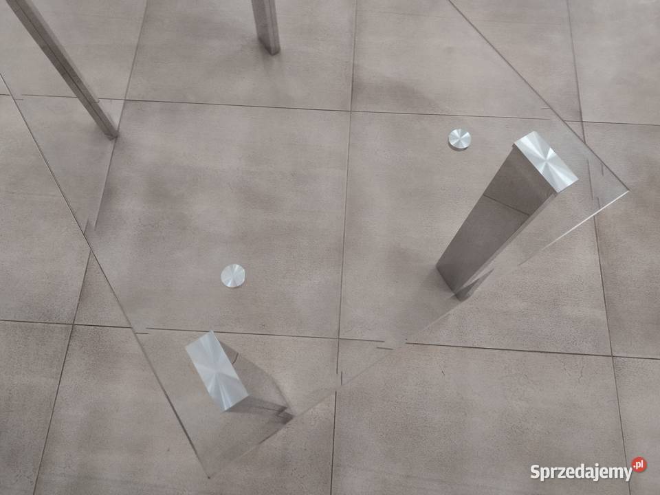 Stolik szklany prostokąt nogi chrom Bydgoszcz
