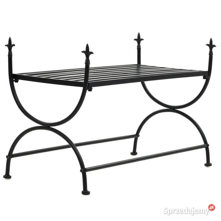 Ławka w stylu vintage metalowa 83x42x55 czarna Warszawa