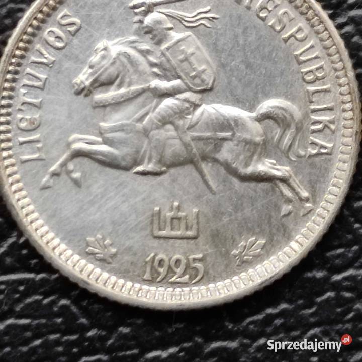 Moneta Litwa 1 lit 1925 r Srebro Lipiany