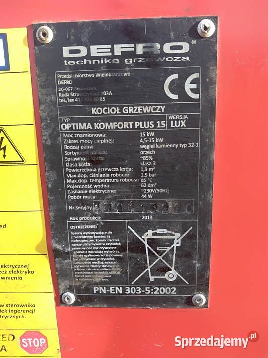 Piec Kocioł Defro 15KW