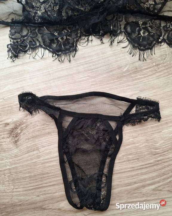 Nowy komplet bielizna czarna koronkowa sexy Kraków