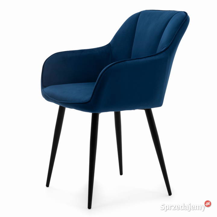 Granatowe Krzesło Tapicerowane Lago Wysyłka 24H Tarchały Małe sprzedam