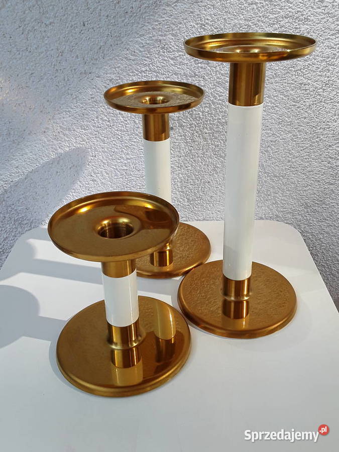 Zestaw 3 bliźniaczych świeczników o różnej Dekoracje i ozdoby Warszawa