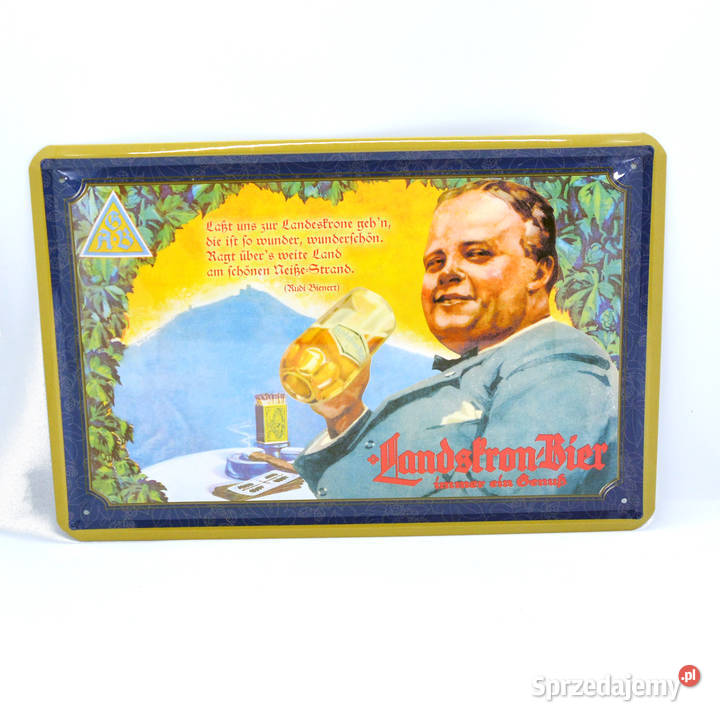 Tablica reklamowa LandskronBier Niemcy lata 90 wielokolorowy mazowieckie Warszawa
