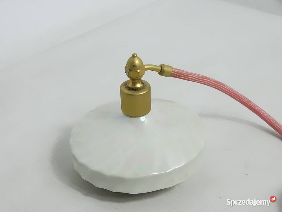 Vintage Flakon na Perfumy z Pompką Porcelana Biłgoraj