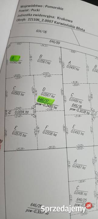 Działka morzem 565 m2 Błota Karwieńskie 900 m do Sprzedaż