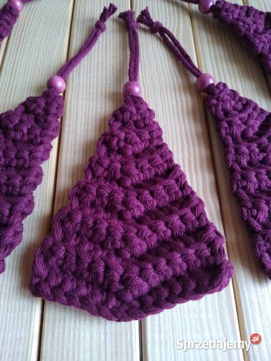 Set Of 5 Choinka ze sznurka Crochet Ornaments Gdańsk