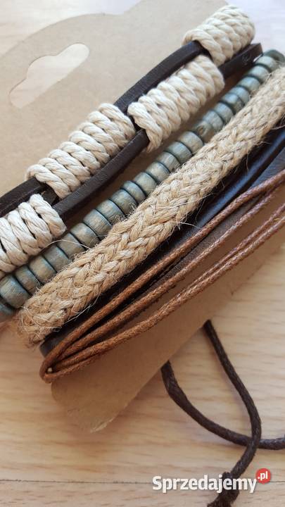 125 Nowy komplet bransoletek męskich boho hippie Zegarki i Biżuteria Szczecin