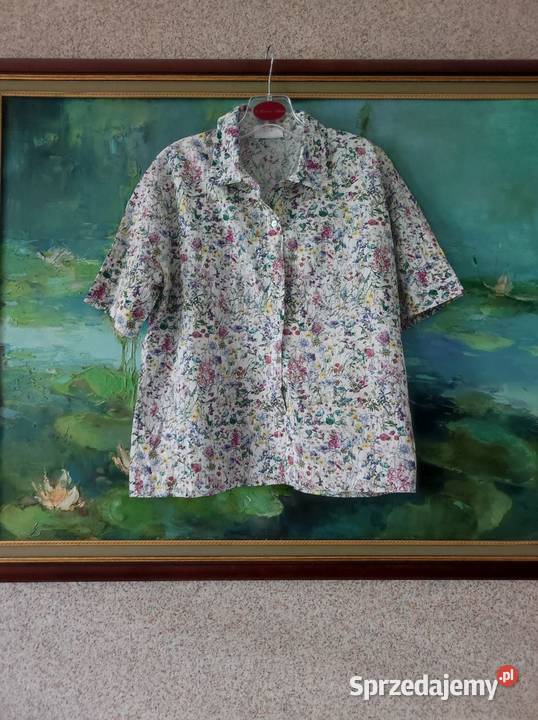 bluzka koszula z kołnierzykiem floral kwiaty Kielce
