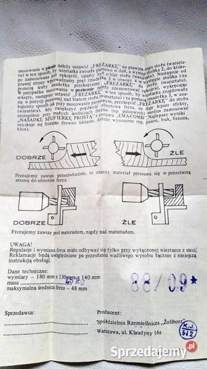 NASADKA FREZARKA UNIWERSALNA Ręczne sprzedam