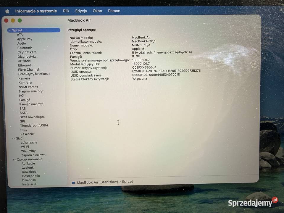Macbook Air M1 idealny stan sprzedam nowości w Konstantynów Łódzki