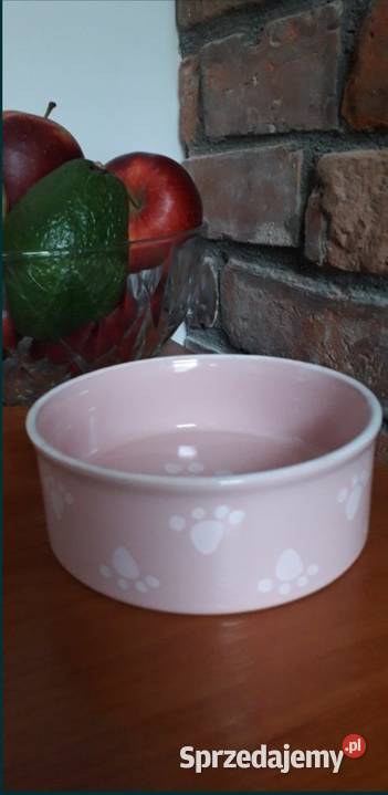 Miska ceramiczna kota psa pudrowy róż Wersja Tychy