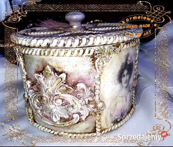 Pudełko szkatułka rękodzieło decoupage dekoracja Rękodzieło Warszawa